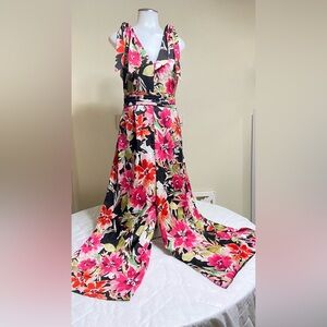 Zara Sleevless Floral wide Leg Split Jumper